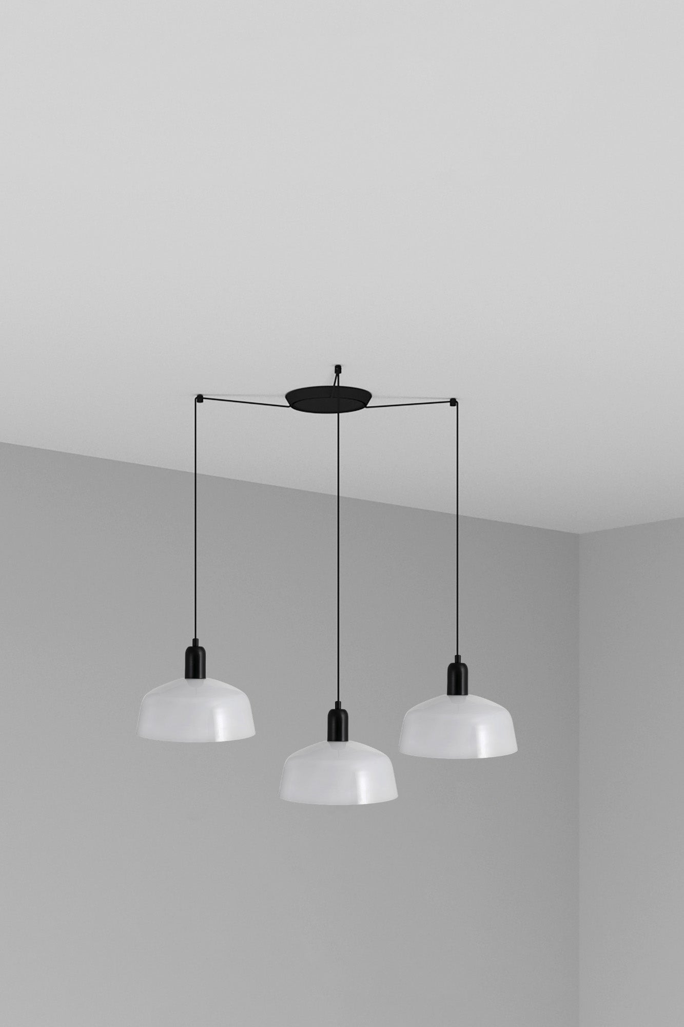 TATAWIN M 3L White glass pendant lamp
