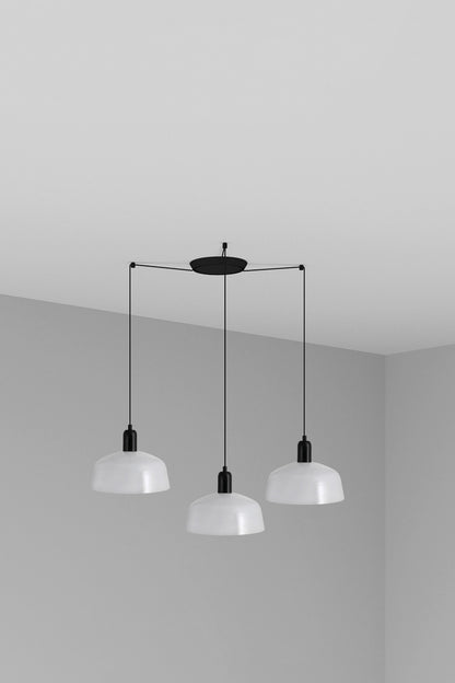 TATAWIN M 3L White glass pendant lamp