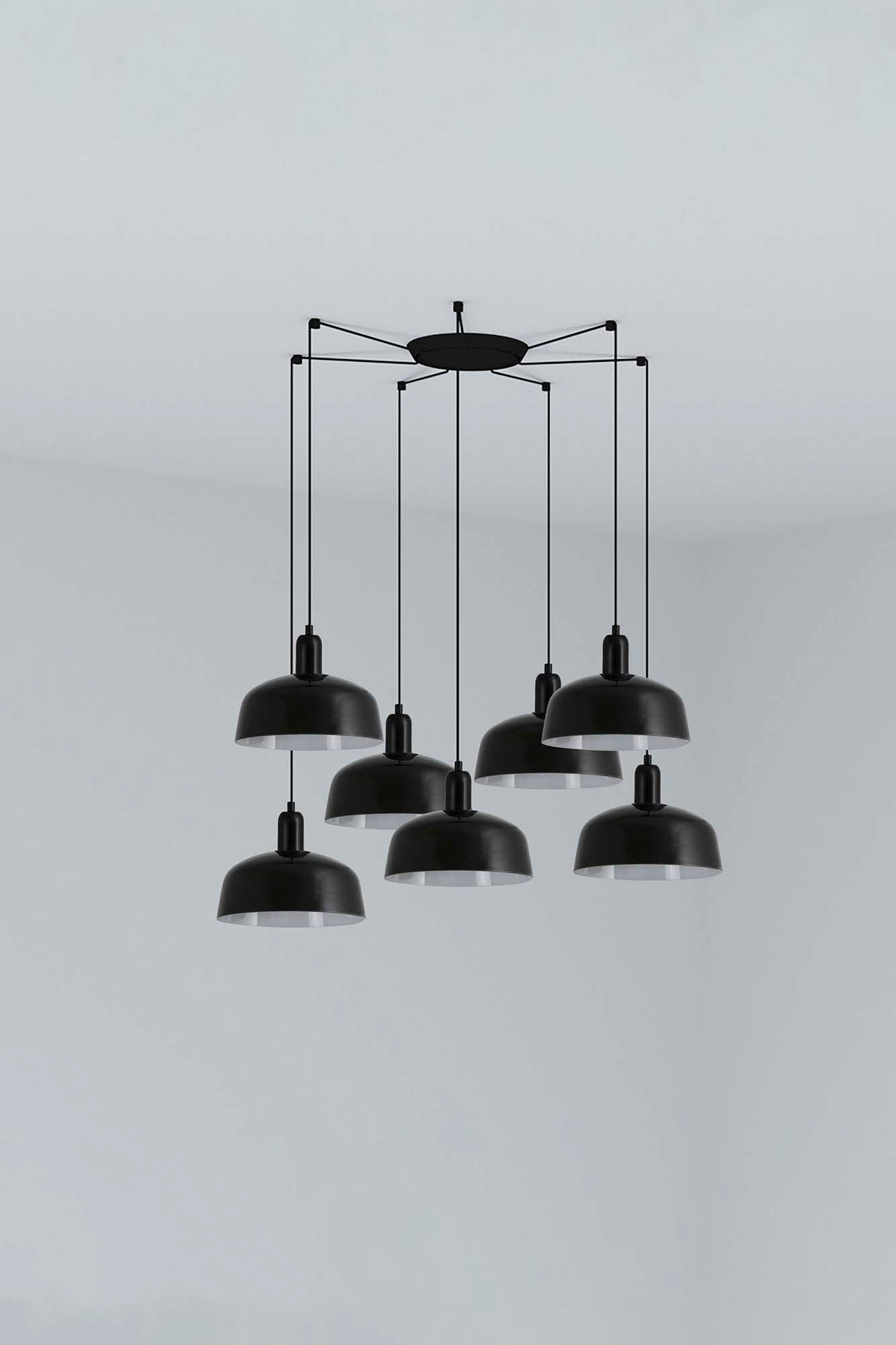 TATAWIN COLGANTE PANTALLA M  NEGRA 1xE27 7L