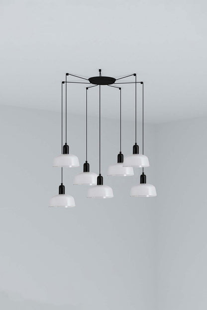 TATAWIN COLGANTE PANTALLA METAL S BLANCA 7xE27