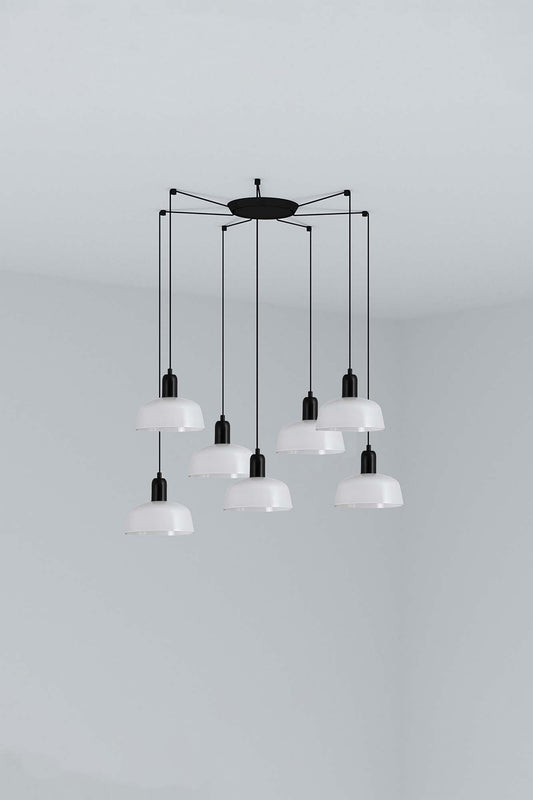 Pendant lamp TATAWIN PENDANT METAL LAMP STAIN WHITE S 7xE27