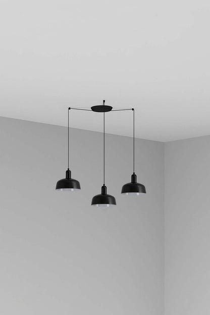 TATAWIN S metal 3L Black pendant lamp