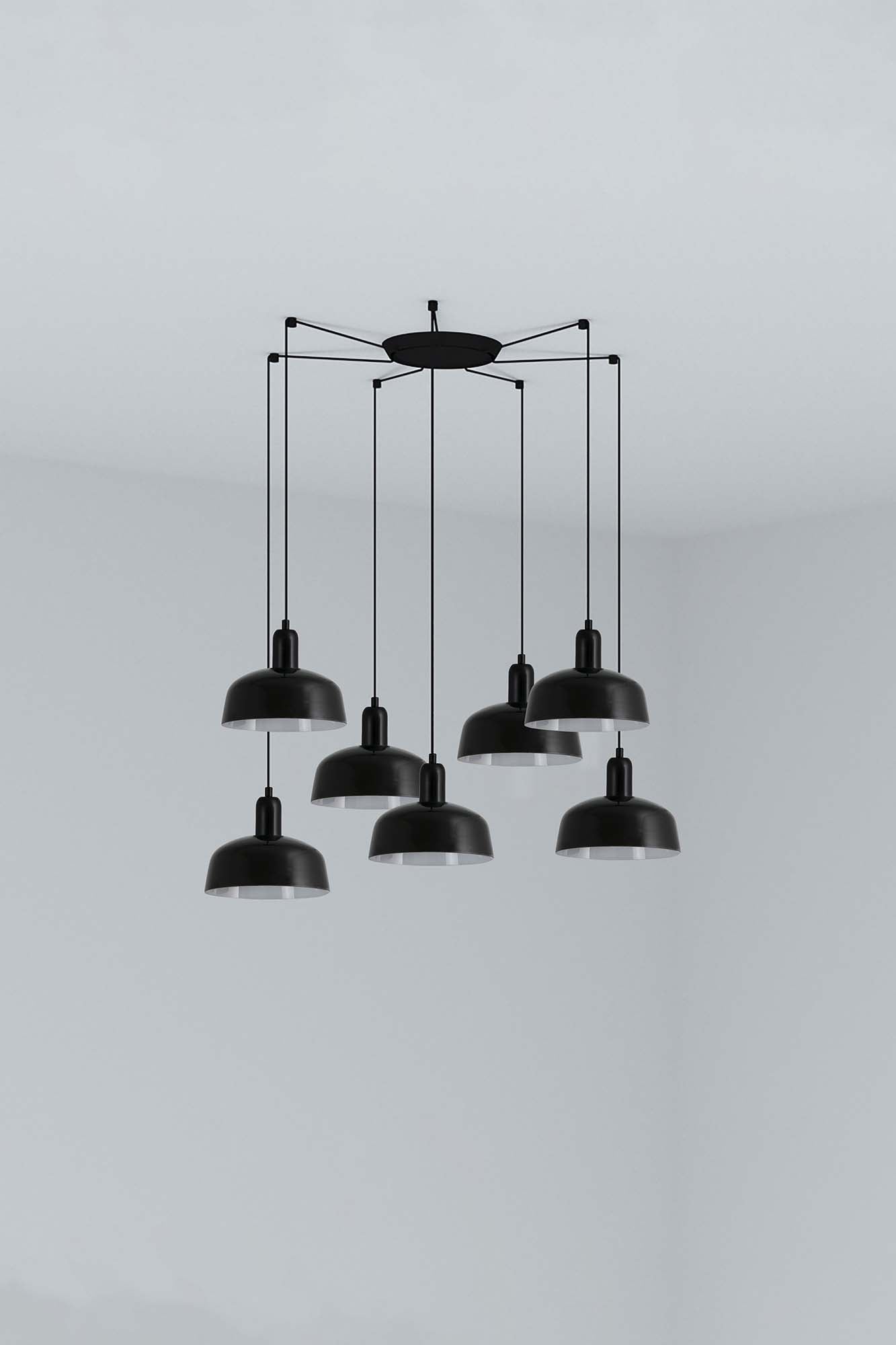TATAWIN COLGANTE PANTALLA METAL S NEGRA 7xE27