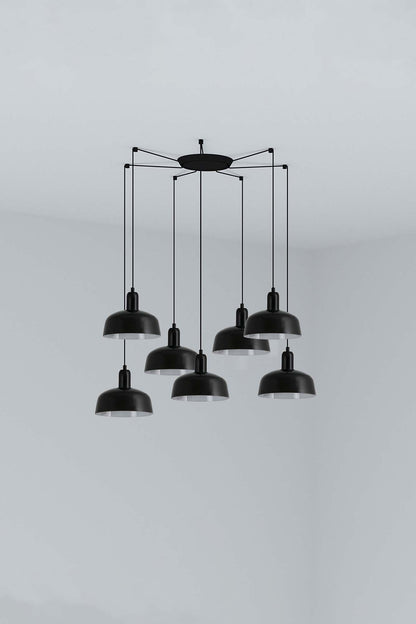 TATAWIN COLGANTE PANTALLA METAL S NEGRA 7xE27