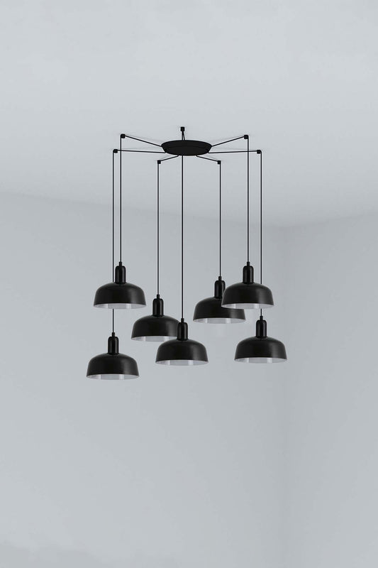 Pendant lamp TATAWIN PENDANT LAMPSHADE METAL S BLACK 7xE27