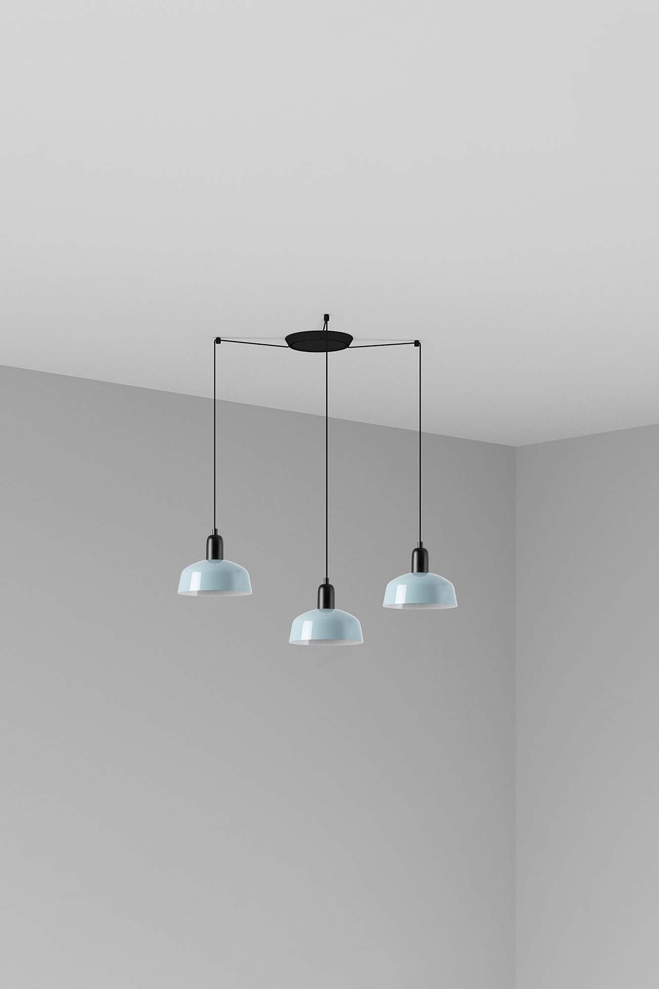 TATAWIN S 3L grayish blue metal pendant lamp