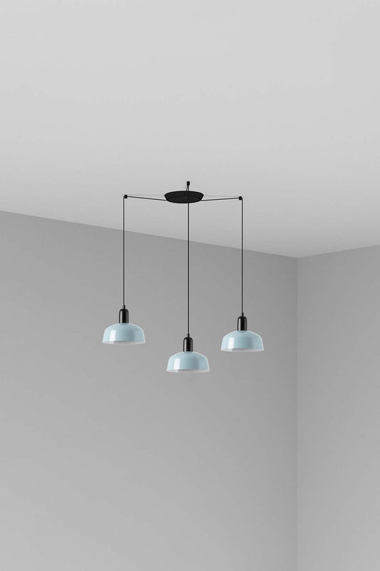 Lámpara colgante de metal gris azulado TATAWIN S 3L