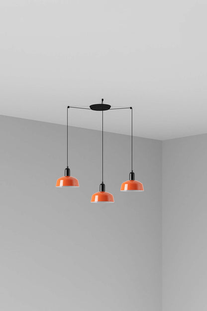 TATAWIN S metal 3L Reddish orange pendant lamp