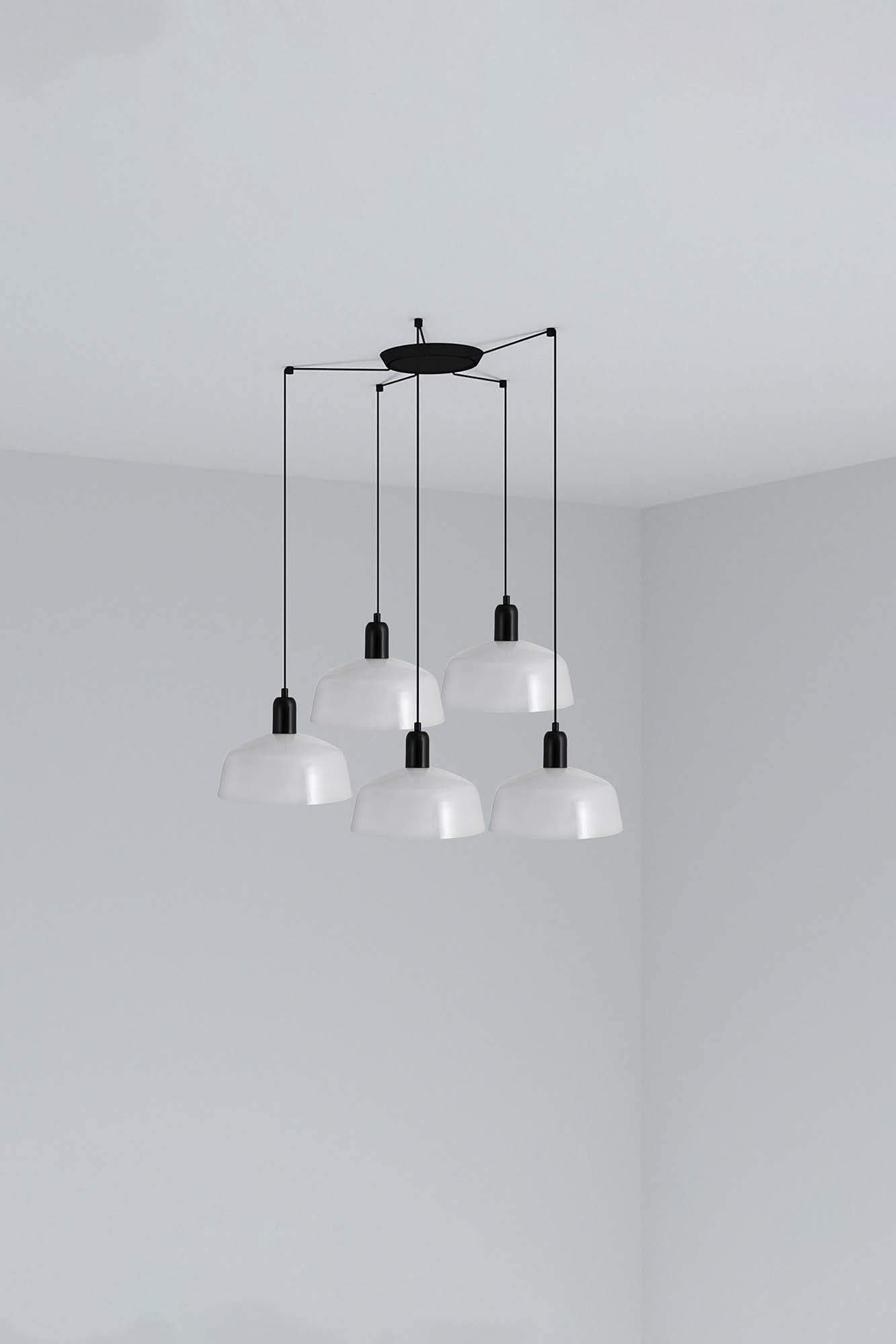 TATAWIN COLGANTE PANTALLA METAL M BLANCA 5xE27