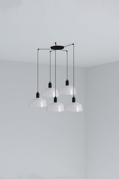 TATAWIN COLGANTE PANTALLA METAL M BLANCA 5xE27