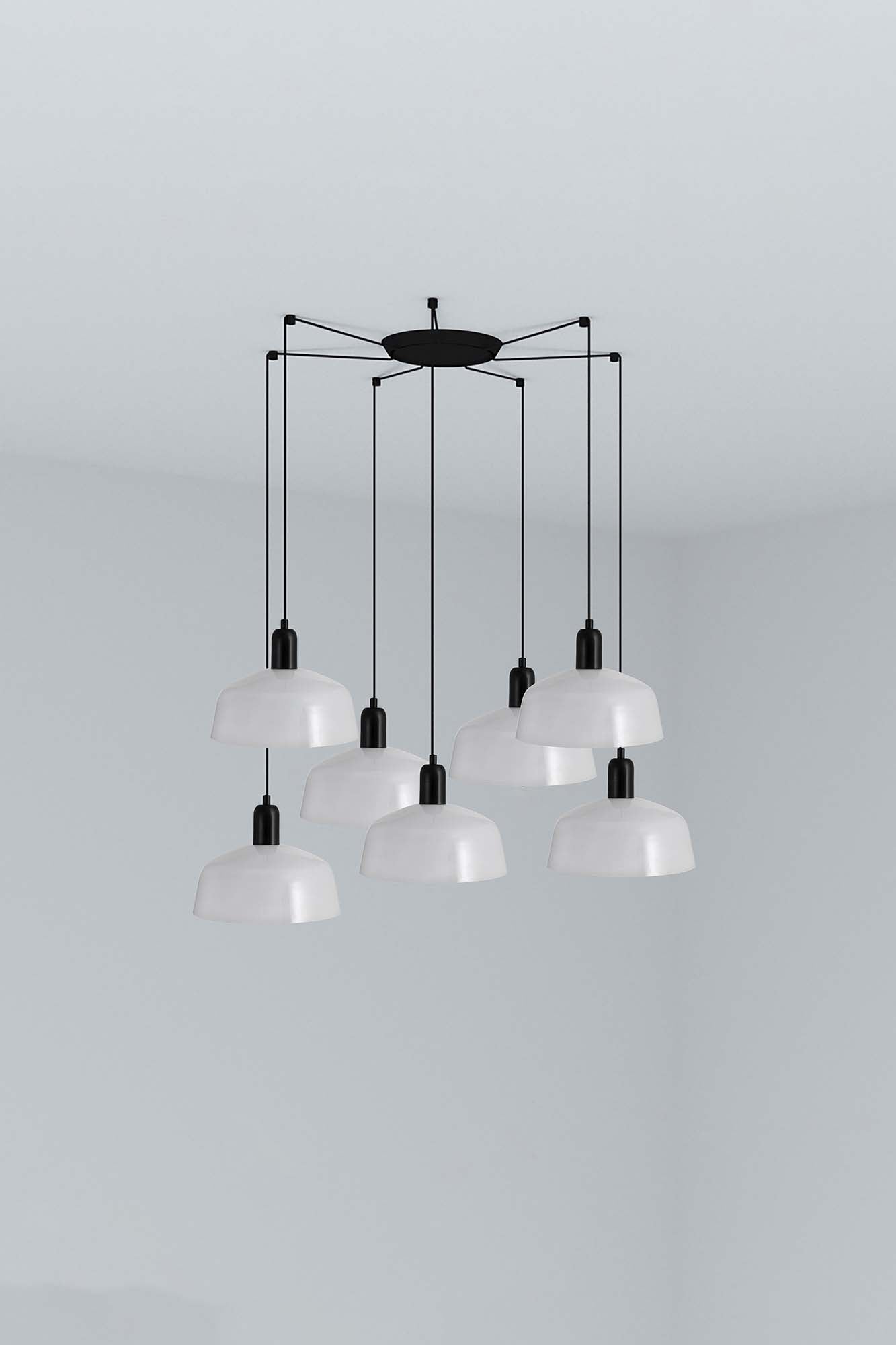 TATAWIN COLGANTE PANTALLA METAL M BLANCA 7xE27