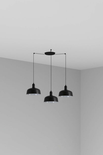 TATAWIN M metal 3L Black pendant lamp