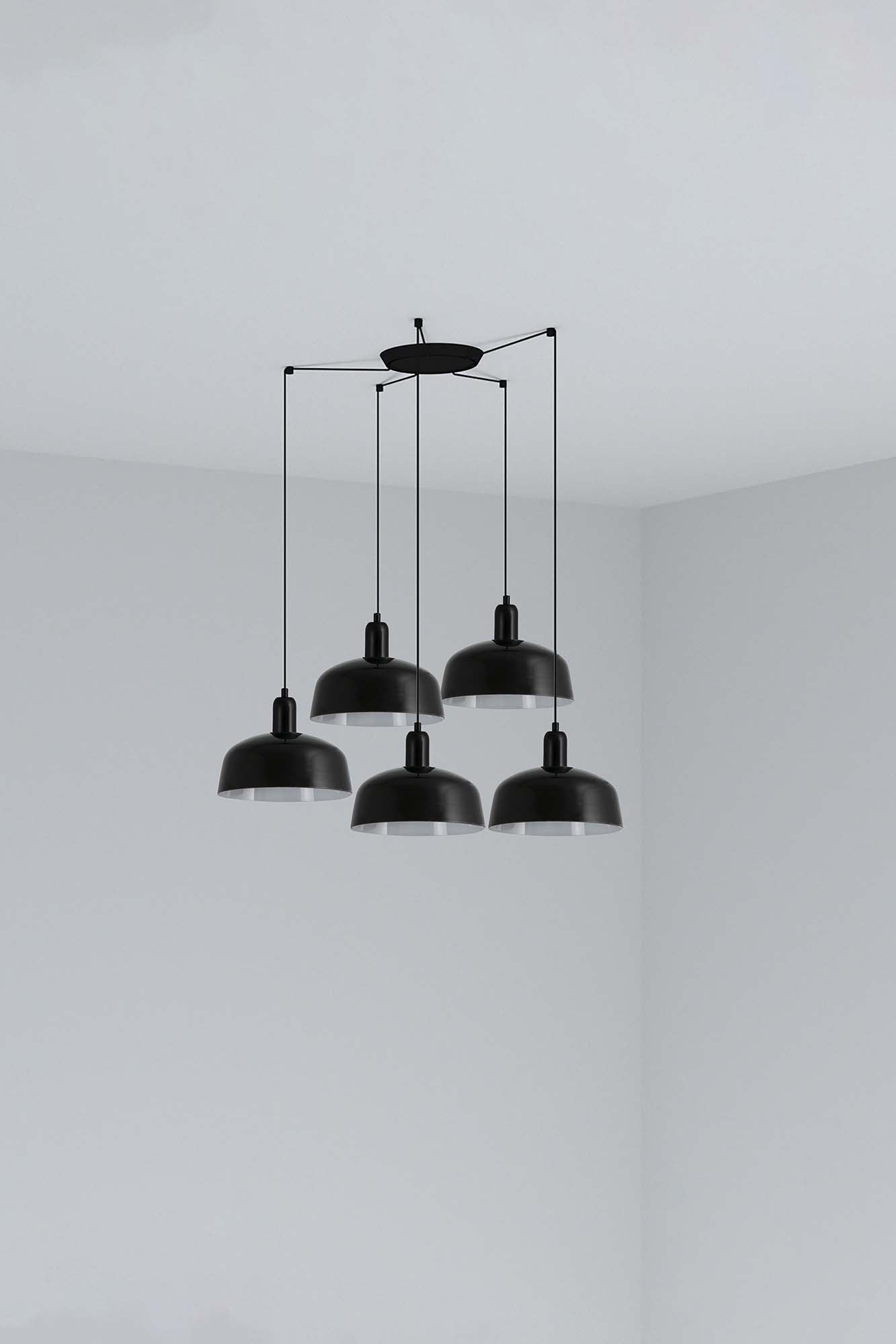 TATAWIN COLGANTE PANTALLA METAL M NEGRA 5xE27
