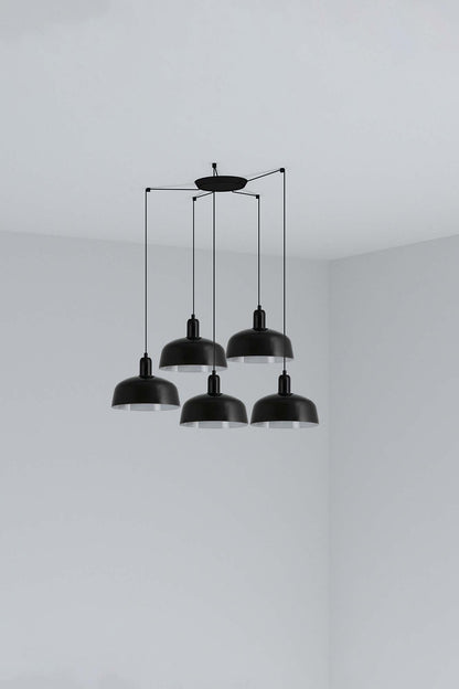 TATAWIN COLGANTE PANTALLA METAL M NEGRA 5xE27