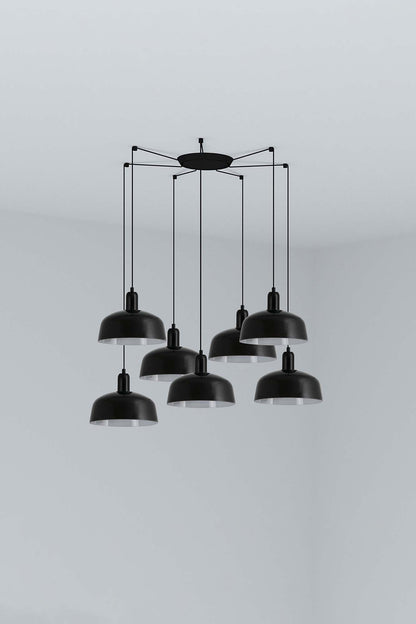TATAWIN COLGANTE PANTALLA METAL M NEGRA 7xE27