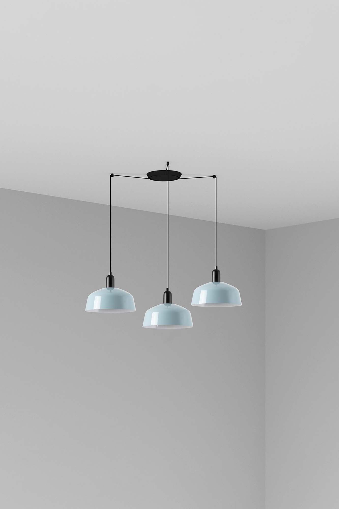 TATAWIN M 3L grayish blue metal pendant lamp