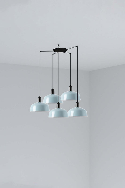 Pendant lamp TATAWIN PANT. METAL M GRAY BLUE 5xE27