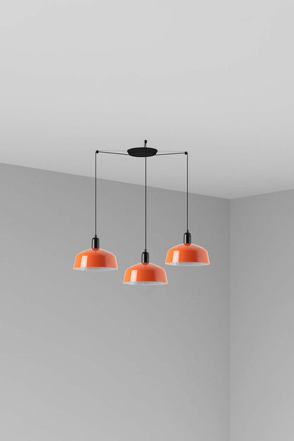 TATAWIN M metal 3L Reddish orange pendant lamp