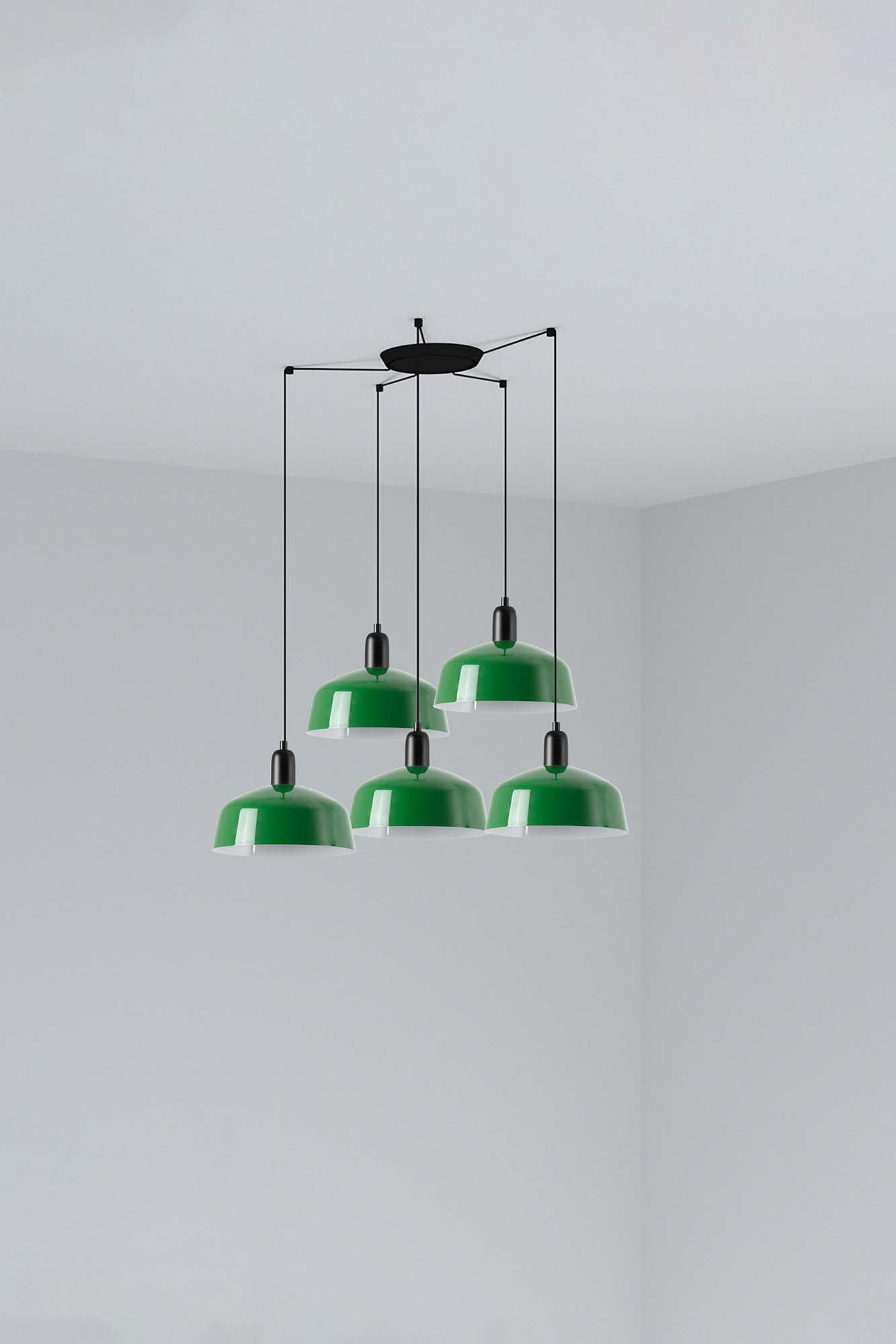 TATAWIN COLGANTE PANTALLA METAL M VERDE 5xE27
