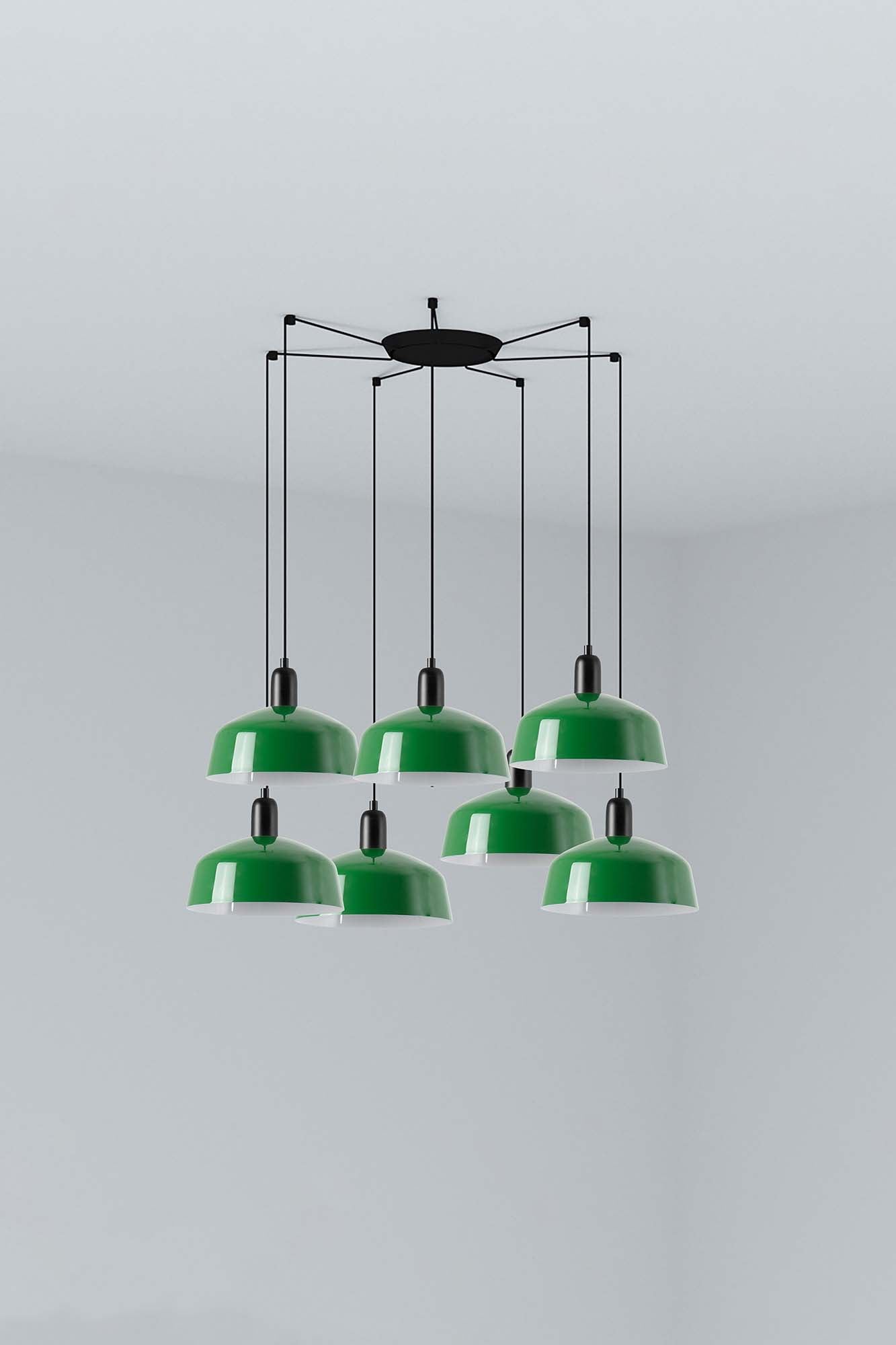 TATAWIN COLGANTE PANTALLA METAL M VERDE 7xE27