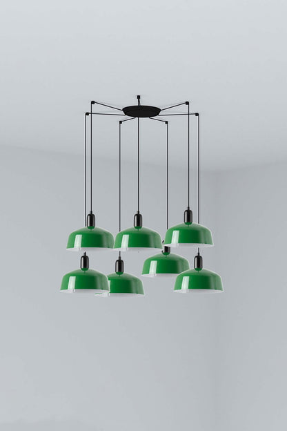 TATAWIN COLGANTE PANTALLA METAL M VERDE 7xE27