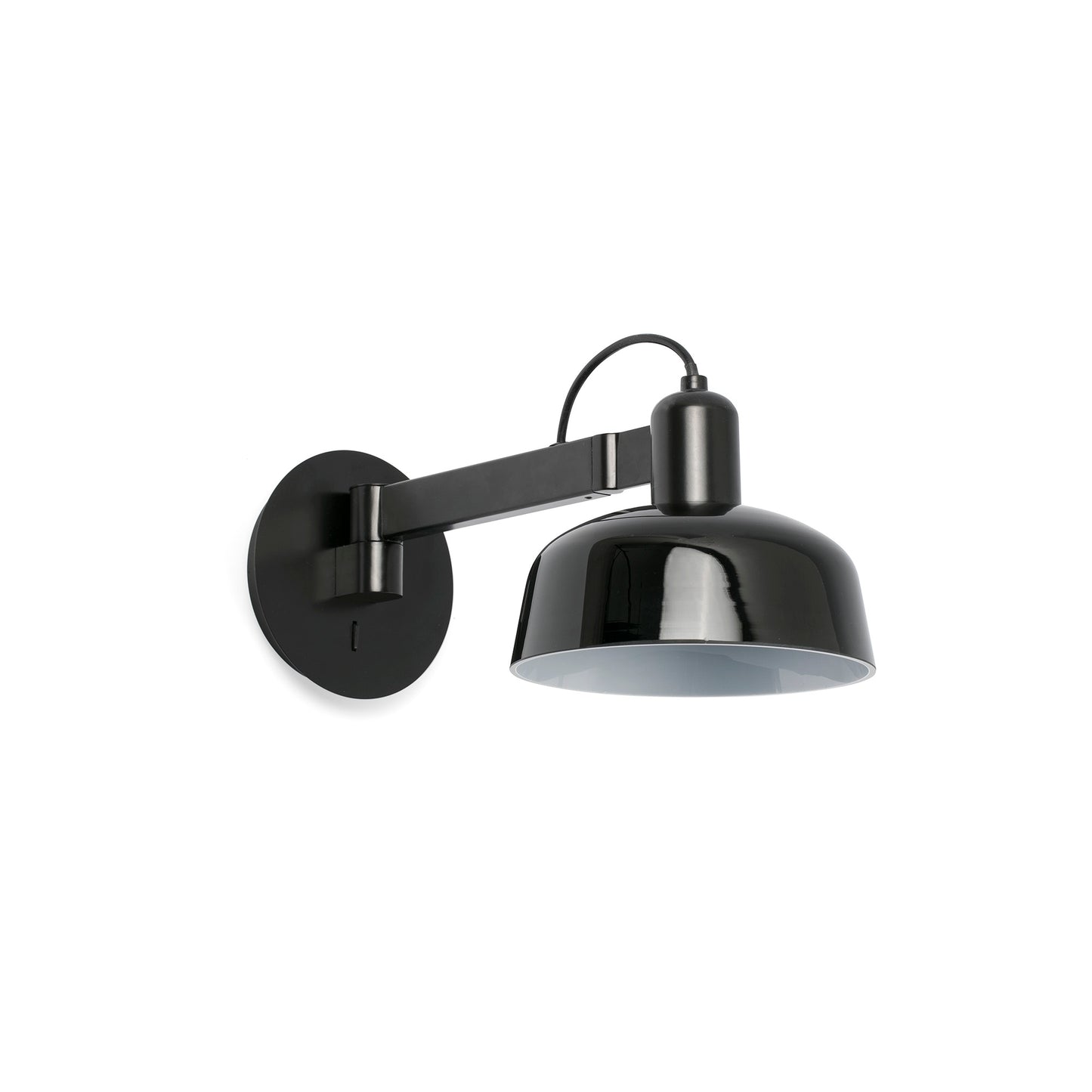 TATAWIN Black glass wall lamp arm