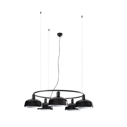TATAWIN COLGANTE CIRCULAR PANTALLA M NEGRA 5xE27