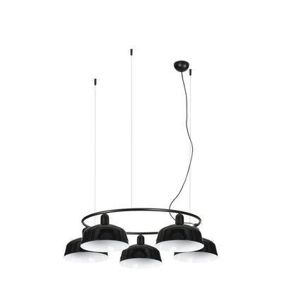 TATAWIN COLGANTE CIR. PANTALLA METAL M NEGRA 5xE27