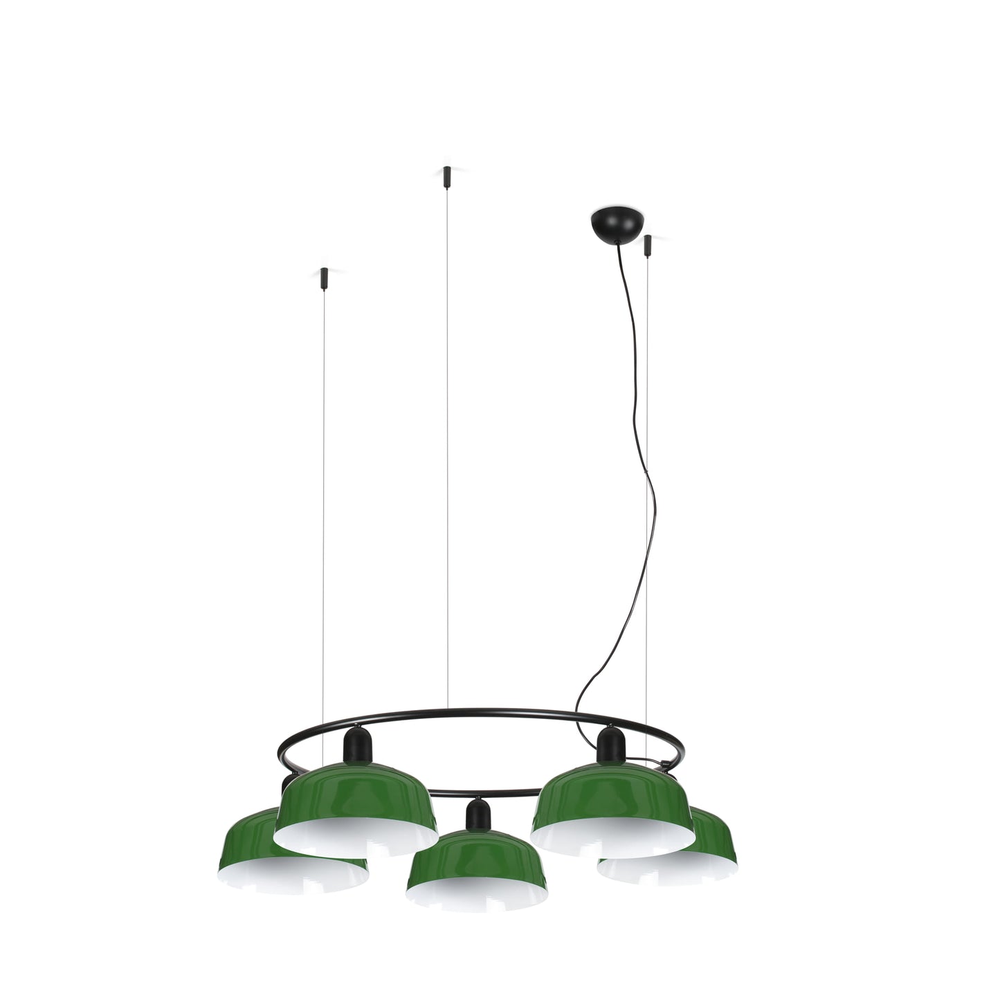 TATAWIN COLGANTE CIR. PANTALLA METAL M VERDE 5xE27