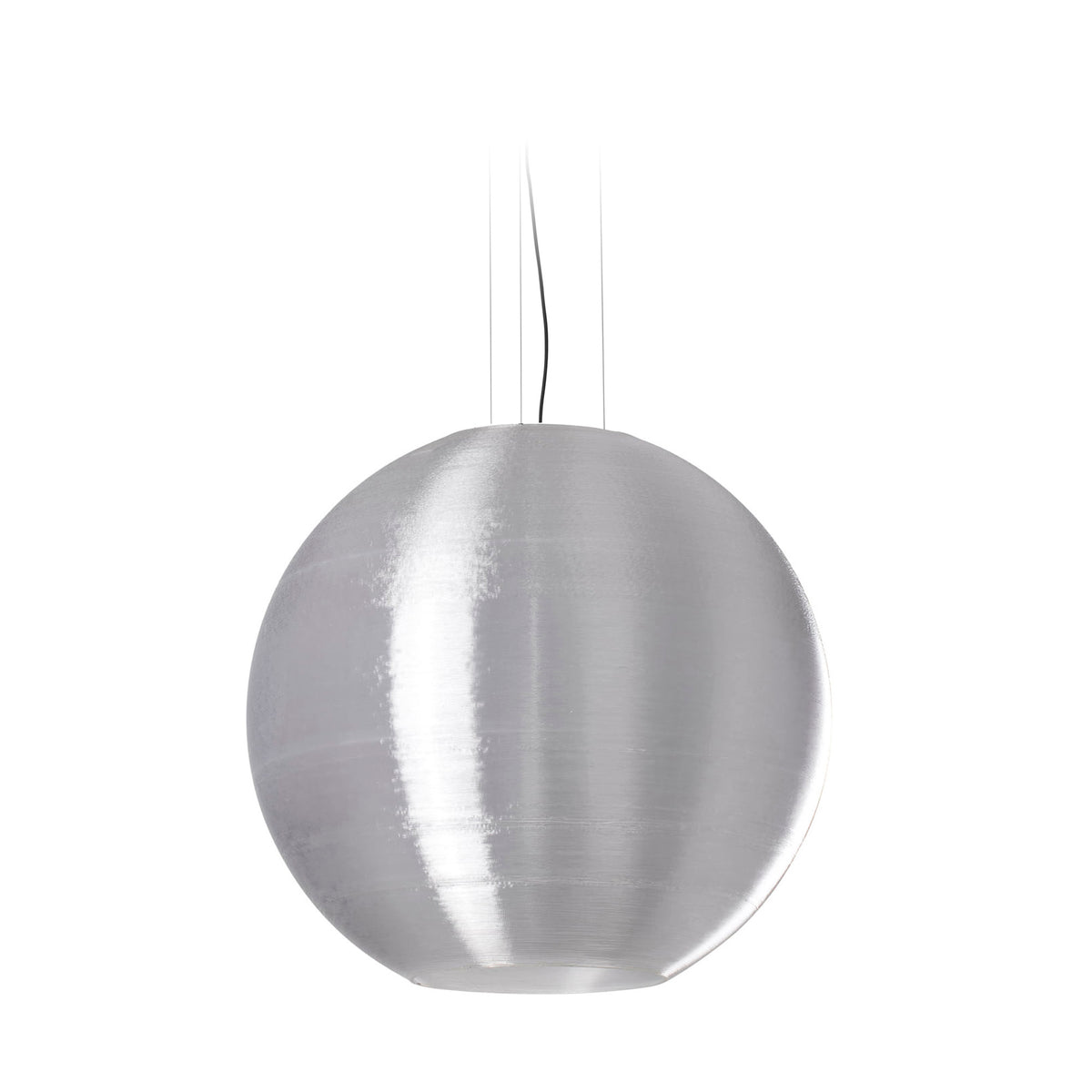 Silver pendant light on a white background