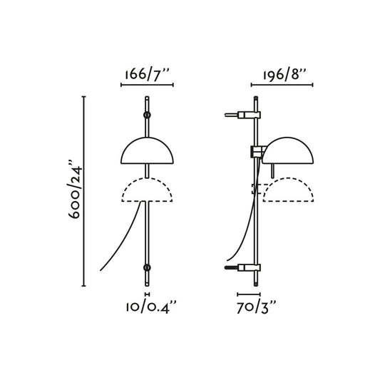 Wall light MATILDA BLACK MOBILE WALL LIGHT 1xE14