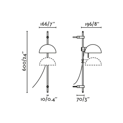 MATILDA Burgandy wall lamp