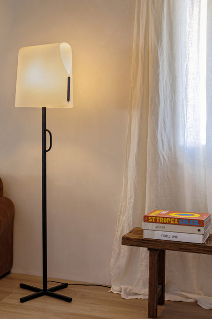 LUANG Black/beige floor lamp