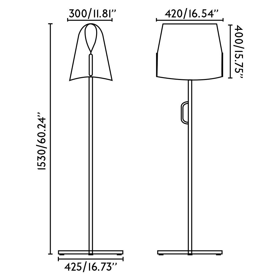 LUANG Black/camel floor lamp
