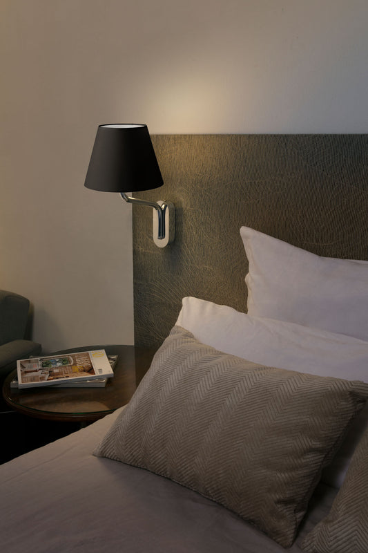 Wall light ETERNA CHROME WALL LIGHT E27 15W BLACK SHADE