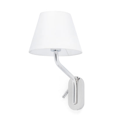 ETERNA Right chrome/white wall lamp with reader