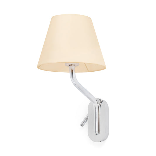 ETERNA Right chrome/beige wall lamp with reader