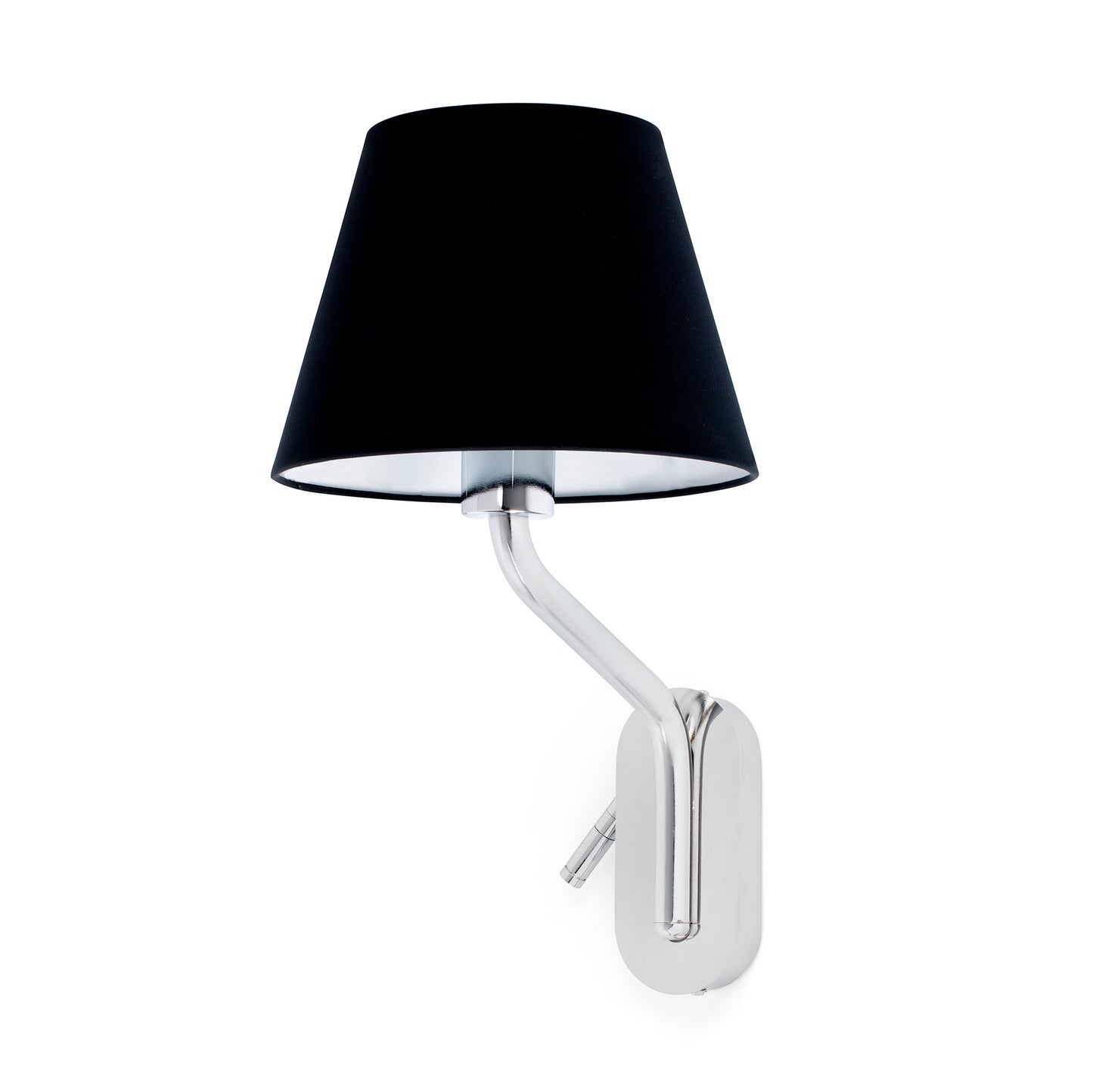 ETERNA Right chrome/black wall lamp with reader