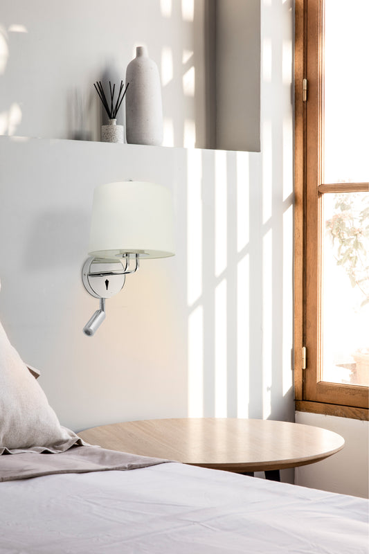 Wall light MONTREAL WALL LIGHT WITH CHROME READER WHITE SCREEN