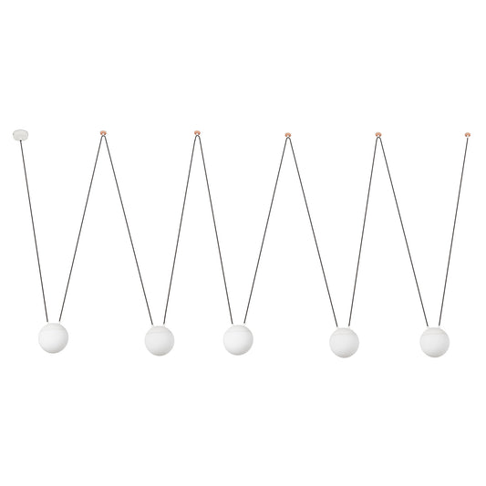 Pendant lamp MINE SPACE PC WHITE 5 LIGHTS