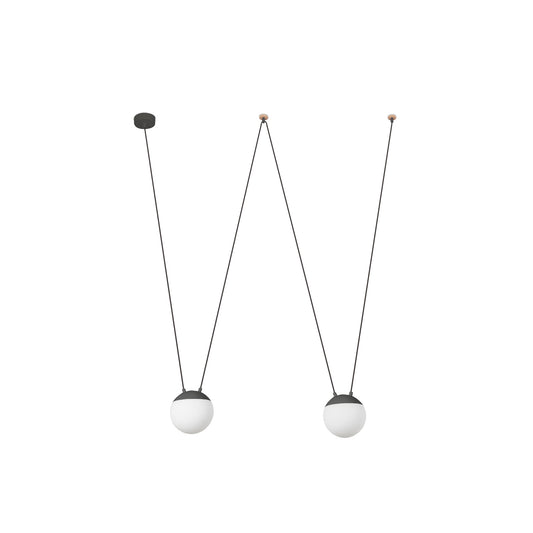 Pendant lamp MINE SPACE PC DARK GRAY 2 LIGHTS