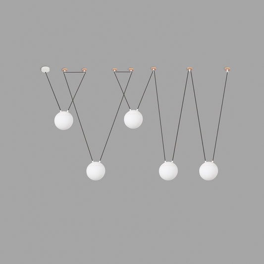 Pendant lamp MINE SPACE WHITE 5 LIGHTS