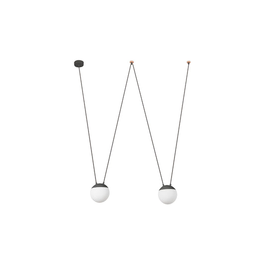 Pendant lamp DARK GRAY MINE SPACE 2 LIGHTS