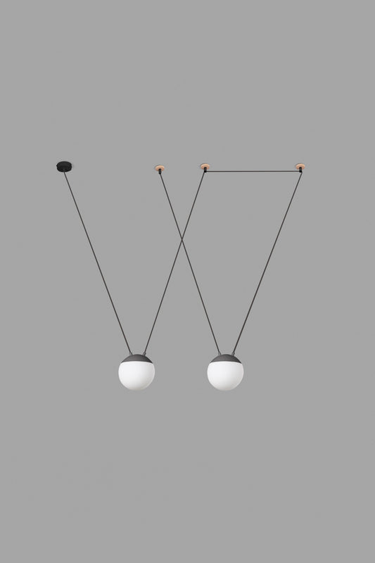 Pendant lamp DARK GRAY MINE SPACE 2 LIGHTS