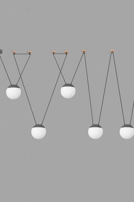 Pendant lamp MINE SPACE DARK GRAY 5 LIGHTS