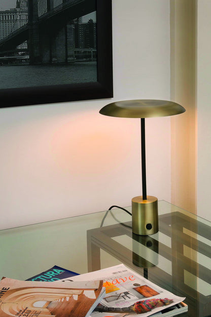 HOSHI Satin gold and black table lamp