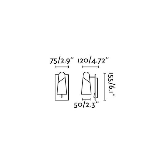 Aplique LAO NEGRO LED 4.5W 3000K