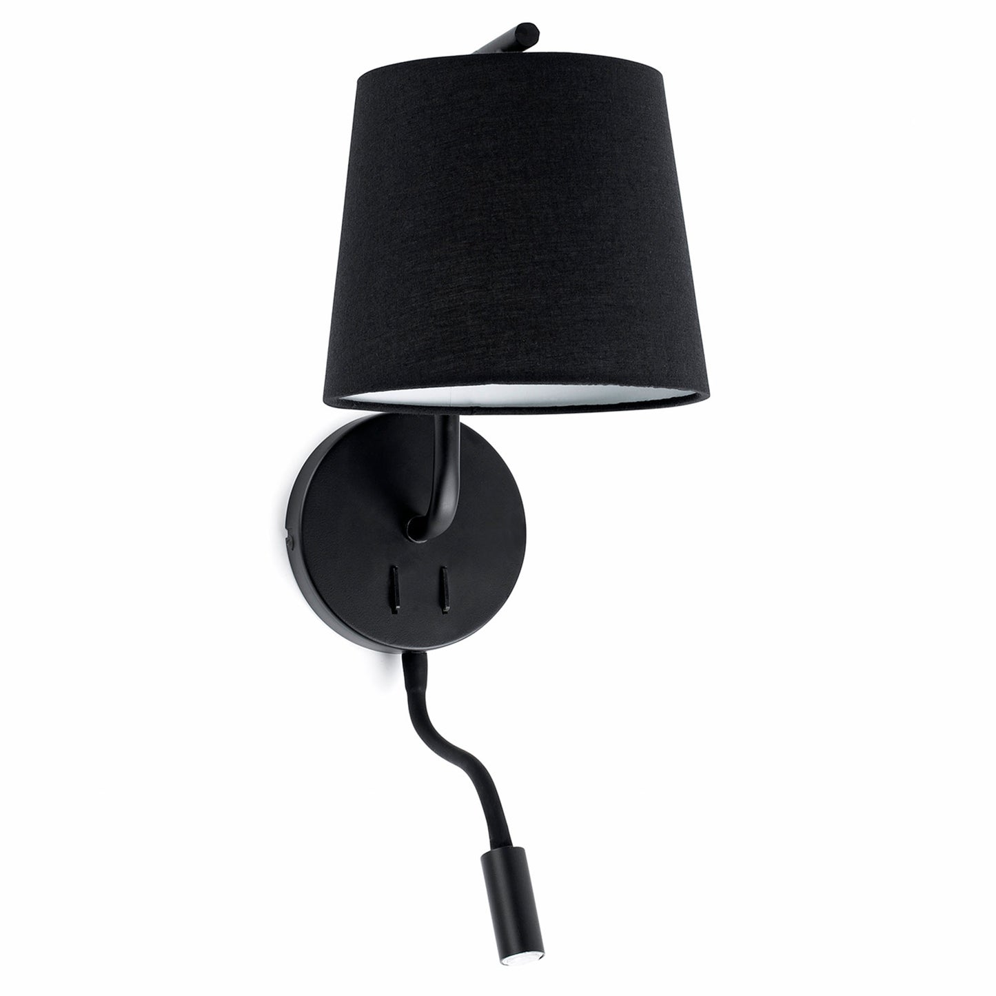 BERNI Black wall lamp with reader