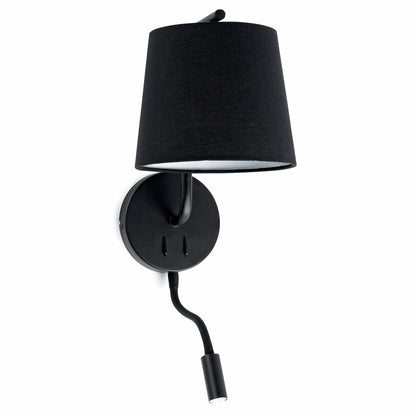 BERNI Black wall lamp with reader