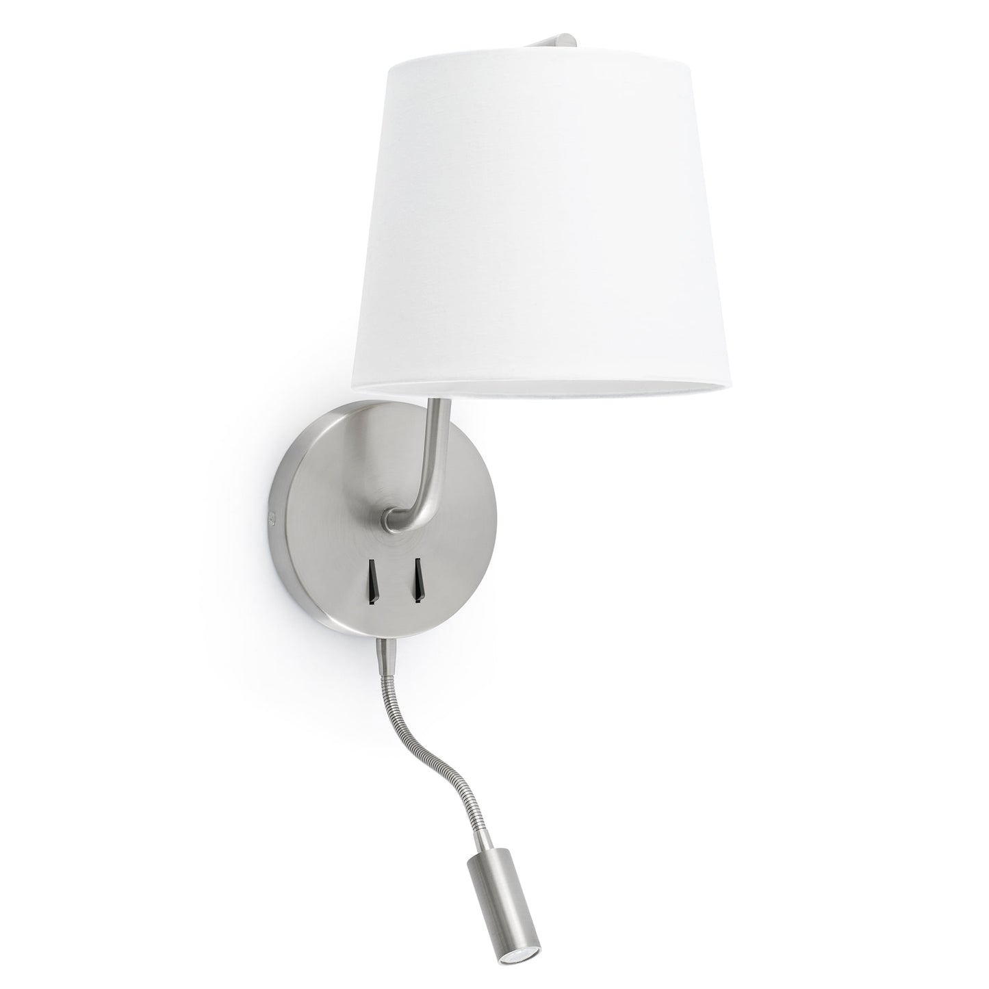 BERNI Satin nickel wall lamp with reader